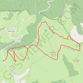Trace GPS Côte Belle depuis le col de l'Holme (Sainte Luce), itinéraire, parcours