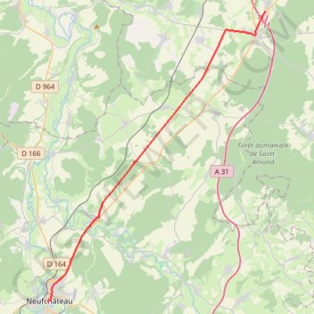 Trace GPS Allain - Neufchâteau, itinéraire, parcours