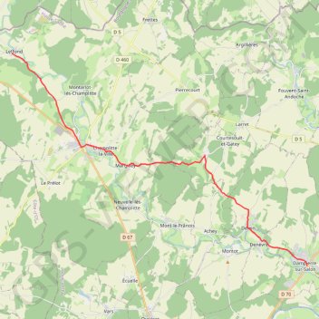 Trace GPS De Leffond à Dampierre-sur-Salon, itinéraire, parcours