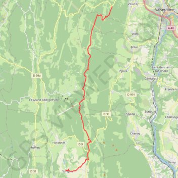 Trace GPS Châtillon-en-Michaille - Songieu, itinéraire, parcours