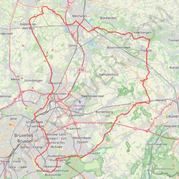 Trace GPS BBB (A) (N) 96km 300D+ Mechelen, itinéraire, parcours