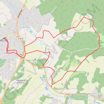 Trace GPS Luzarches - rando des Nonnains et la Biche, itinéraire, parcours