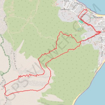 Trace GPS Stromboli Cratere, itinéraire, parcours