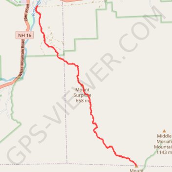 Trace GPS Mount Moriah, itinéraire, parcours
