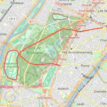 Trace GPS Boulogne - Longchamp, itinéraire, parcours