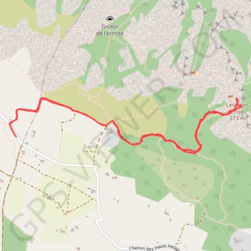 Trace GPS Rocher de Roquebrune - Les 3 Croix, itinéraire, parcours