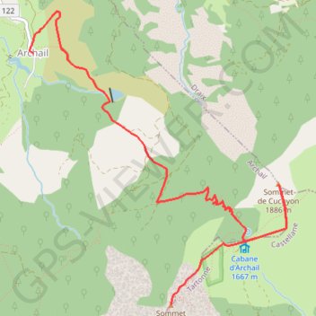 Trace GPS Sommet de Cucuyon et Pic de Couard, itinéraire, parcours
