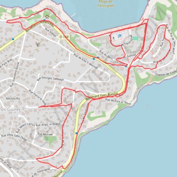 Trace GPS Boucle dans Perros-Guirec, itinéraire, parcours