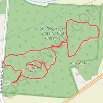 Trace GPS Shallenberger Park Trails, itinéraire, parcours