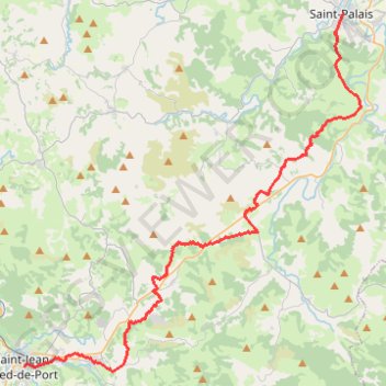 Trace GPS [Itinéraire] La Scandibérique de St Palais à St Jean Pied de Port étape n°2, itinéraire, parcours