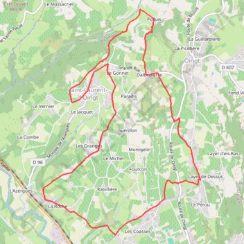 Trace GPS Pays Beaujolais - Pierres Dorées - Saint-Laurent-d'Oingt, itinéraire, parcours