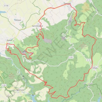 Trace GPS Dourgne - Montagne Noire, itinéraire, parcours