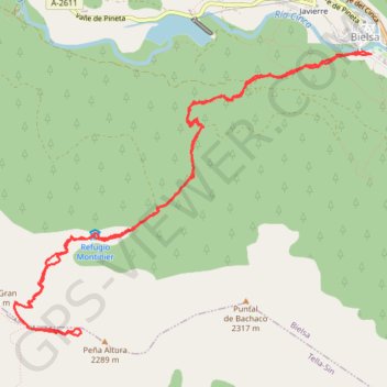 Trace GPS Portielo de Tella, itinéraire, parcours