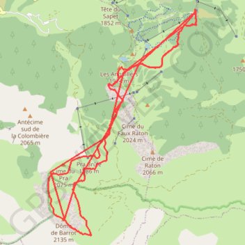 Trace GPS Dome de Barrot - non corrigé, itinéraire, parcours