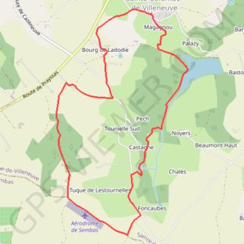 Trace GPS Sainte-Colombe de Villeneuve, la balade du lac de Baniérettes - Pays de la vallée du Lot, itinéraire, parcours