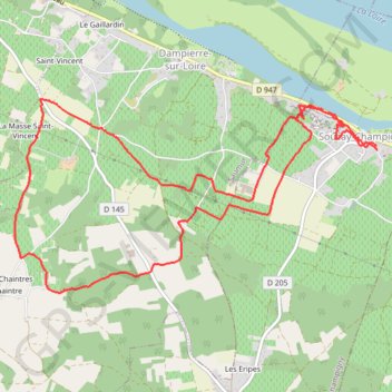 Trace GPS Souzay, de caves en vignes, itinéraire, parcours