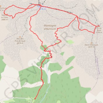 Trace GPS Pic de Bure et Dent de la Cluse par les Sauvas (Devoluy), itinéraire, parcours