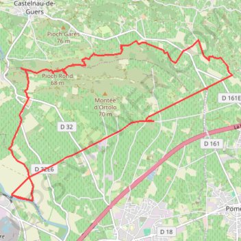 Trace GPS Tronçon Via Domitia Saint Thibery-Florensac, itinéraire, parcours