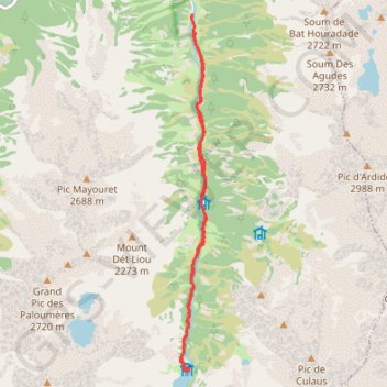 Trace GPS Montée au refuge et lac d'Estom depuis la Fruitière, itinéraire, parcours