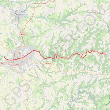 Trace GPS Albi Trébas, itinéraire, parcours