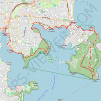Trace GPS Sydney Harbour National Park - Manly to Spit Bridge Walk, itinéraire, parcours