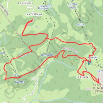 Trace GPS Balade dans le Val d'Arly - Le Crêt du Midi, itinéraire, parcours