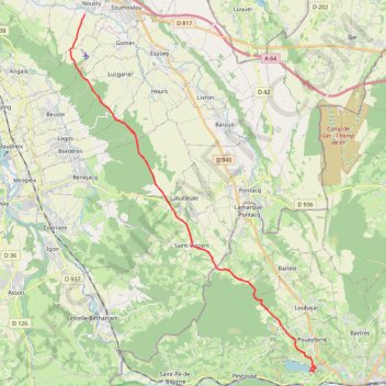 Trace GPS Nousty-Lourdes-Nousty Chemin Henri IV, itinéraire, parcours
