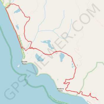 Trace GPS Alamere Falls Loop via Coast Trail, itinéraire, parcours