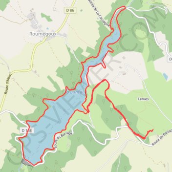 Trace GPS Lac de la Bancalié près Réalmont (Tarn), itinéraire, parcours
