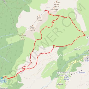 Trace GPS Col Montjoie, itinéraire, parcours