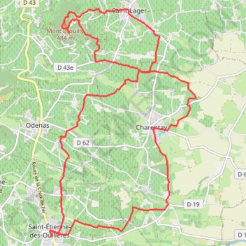 Trace GPS St Etienne les Oullières 22Km, itinéraire, parcours