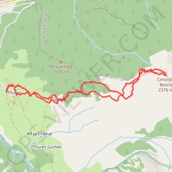 Trace GPS Cima del Bosco, itinéraire, parcours