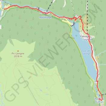 Trace GPS GR 108 de Gabas au pont de camps de Fabrèges, itinéraire, parcours