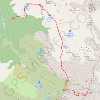 Trace GPS Pic du Mont Valier, itinéraire, parcours