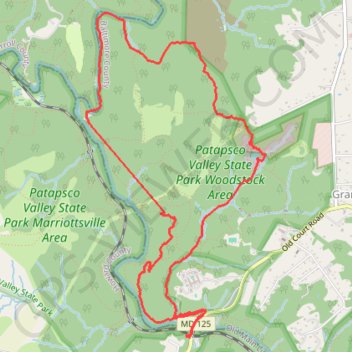 Trace GPS Woodstock, itinéraire, parcours