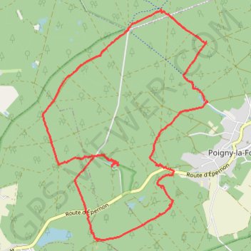 Trace GPS Rambouillet depuis Poigny-la-Forêt, itinéraire, parcours
