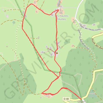 Trace GPS Hautes Huttes, itinéraire, parcours