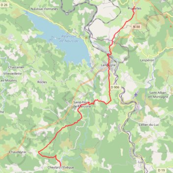 Trace GPS GR70 Etape 4 Pradelles Cheylard 21 km, itinéraire, parcours
