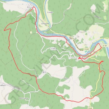 Trace GPS Circuit sud de Saint-Cirq-Lapopie, itinéraire, parcours