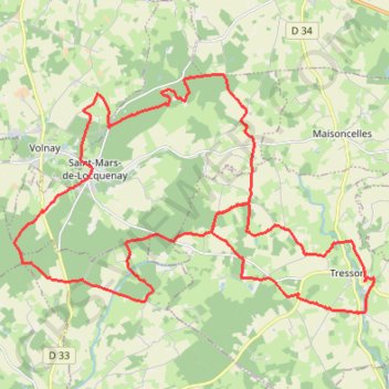 Trace GPS Rando de Saint-Mars-de-Locquenay, itinéraire, parcours