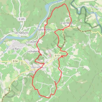 Trace GPS Entrechaux en Vaucluse, itinéraire, parcours