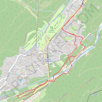 Trace GPS Les Praz de Chamonix (74), itinéraire, parcours