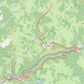 Trace GPS De Riouzal à Laval-de-Cère par LaMativie, itinéraire, parcours