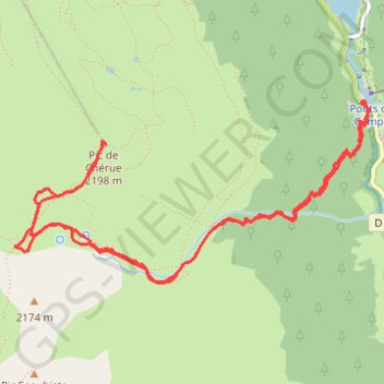 Trace GPS Pic de Chérue depuis Pont de Camps, itinéraire, parcours