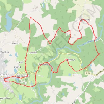 Trace GPS Boucle de la dronne, itinéraire, parcours