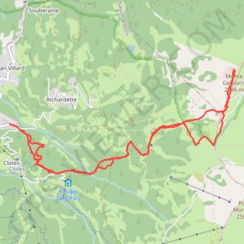 Trace GPS Monte Genevris, itinéraire, parcours