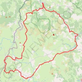 Trace GPS Tour des monts d'Aubrac, itinéraire, parcours