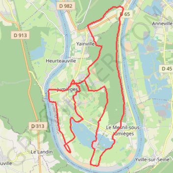 Trace GPS Rando Autour de Jumièges, itinéraire, parcours