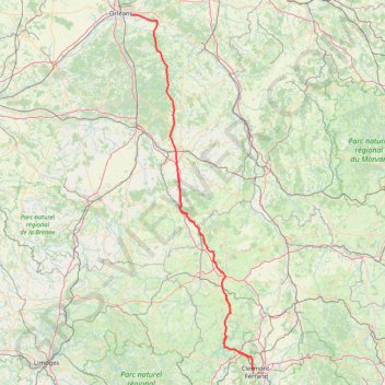 Trace GPS Checy Clermond, itinéraire, parcours