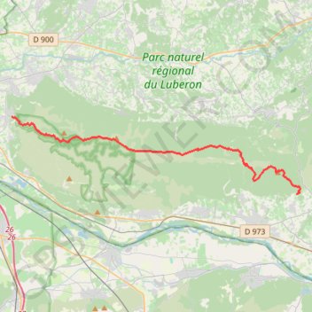 Trace GPS Traversée d'Ouest en Est du Petit Lubéron, itinéraire, parcours